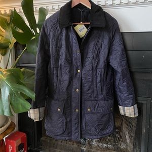 Barbour NWT Beadnell Polarquilt Navy jacket coat size Medium or Large US12